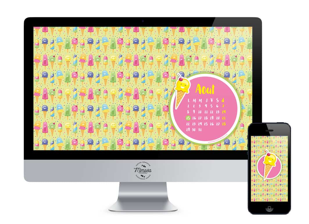 Calendrier aout 2016 fond d'écran