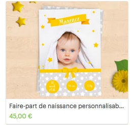 Faire part de naissance étoiles Faire part de naissance étoiles