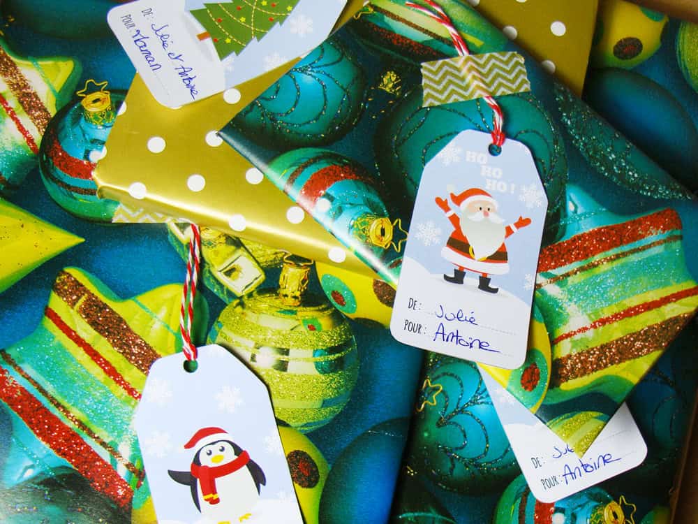 Étiquettes pour cadeaux de Noël à télécharger ! (Giftags gratuits) 4 giftags étiquettes de noël à télécharger
