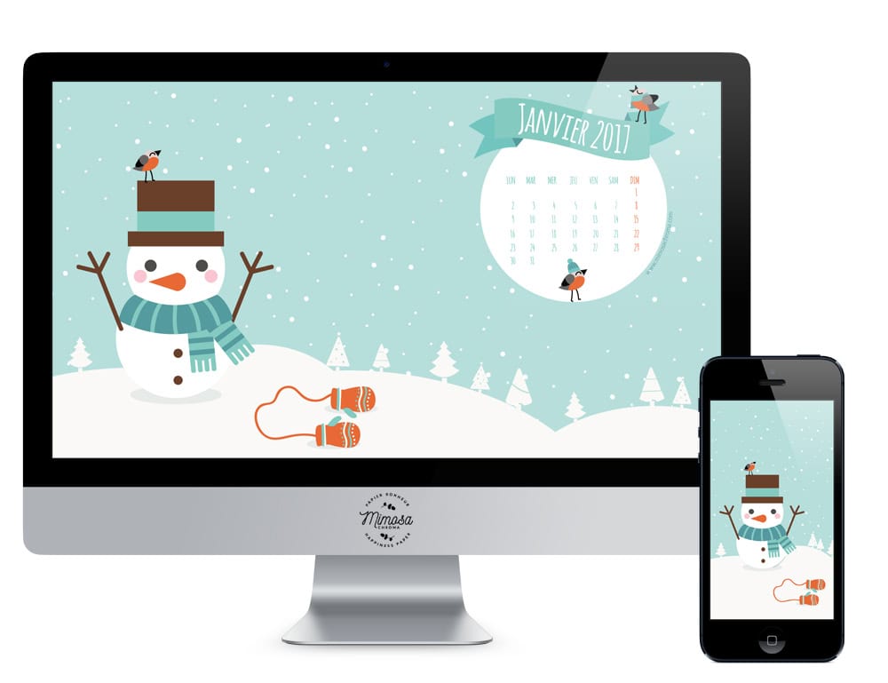 Calendrier de janvier 2017 à télécharger