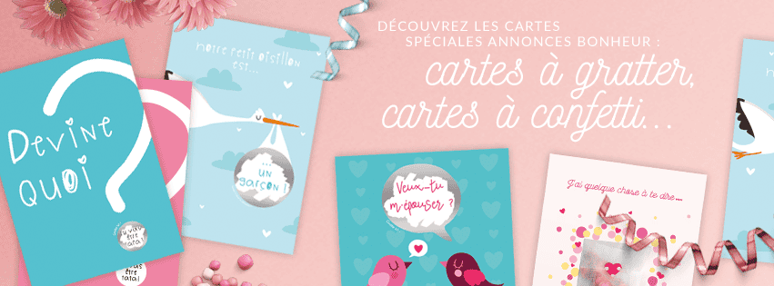 Calendrier de Février 2017 (Freebies & Printable) et nouveautés 7 Cartes à gratter, cartes à confetti, annonce grossesse, demande en mariage, futur papa