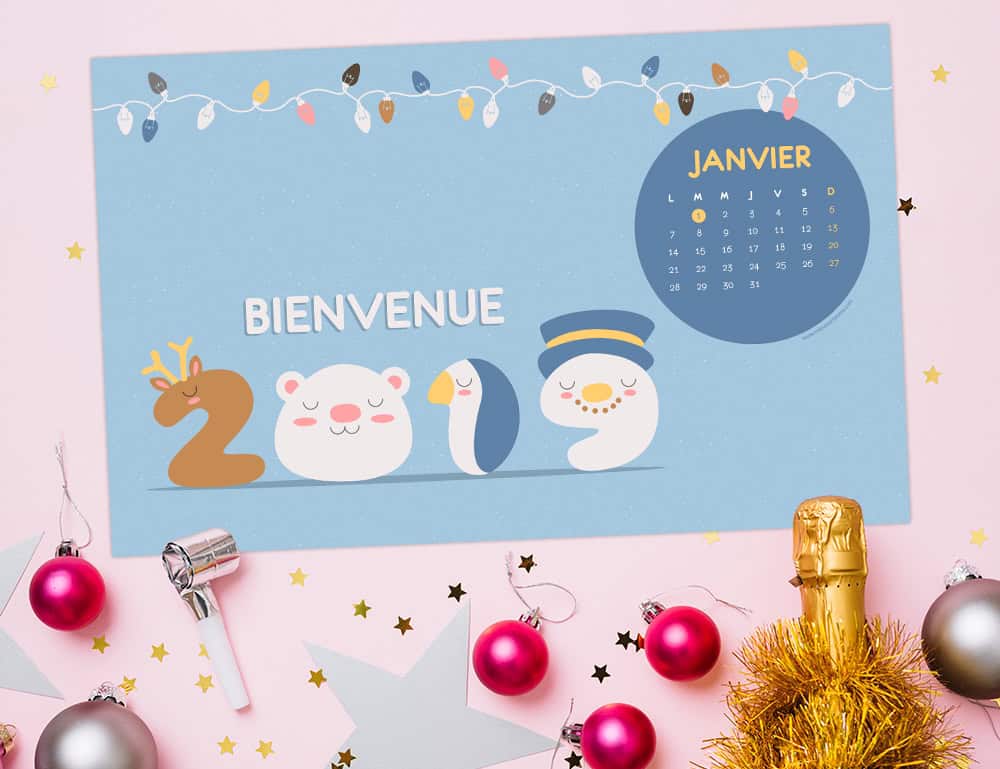 Calendrier de Janvier 2019 (Freebies & Printable) 2 Calendrier de janvier 2019 à télécharger