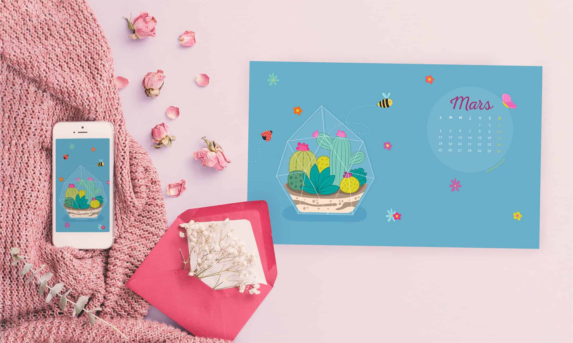 Calendrier de Mars 2019 (Freebies & Printable) 2 Calendrier de mars 2019 à télécharger