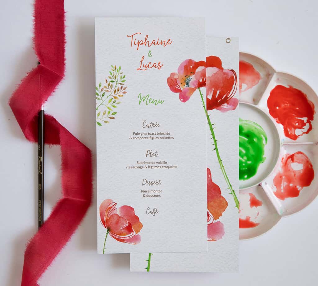 Faire-part de mariage | Collection Coquelicot 3 Faire-part de mariage - Collection coquelicot