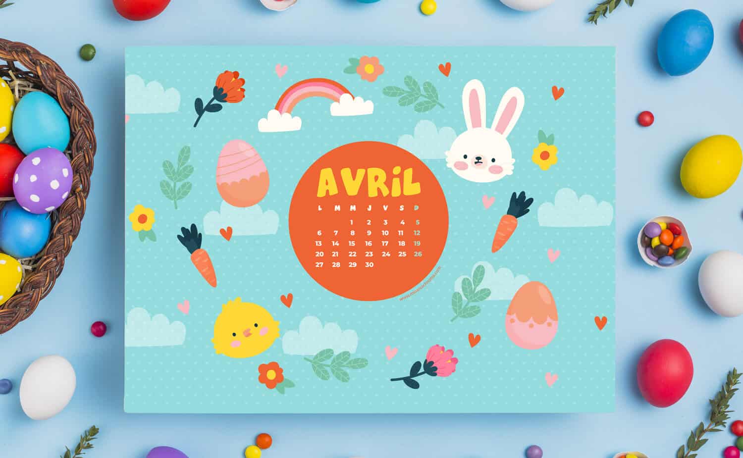 Calendrier Avril 2020 à télécharger