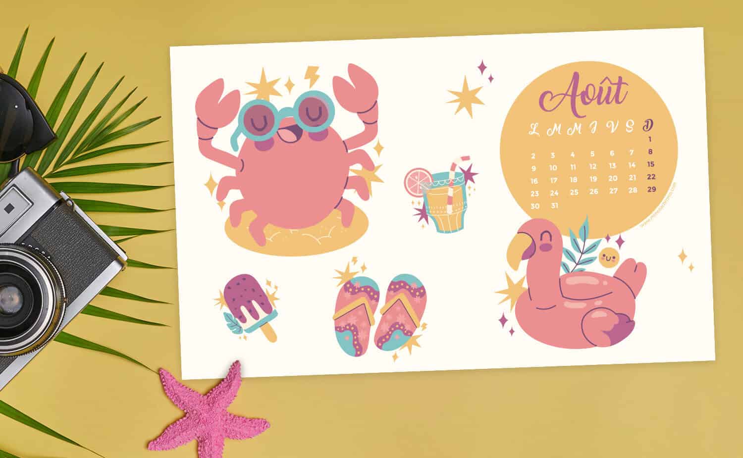 Calendrier d'Août 2021 (Freebies & Printable) 4 Calendrier d'Août 2021 à télécharger