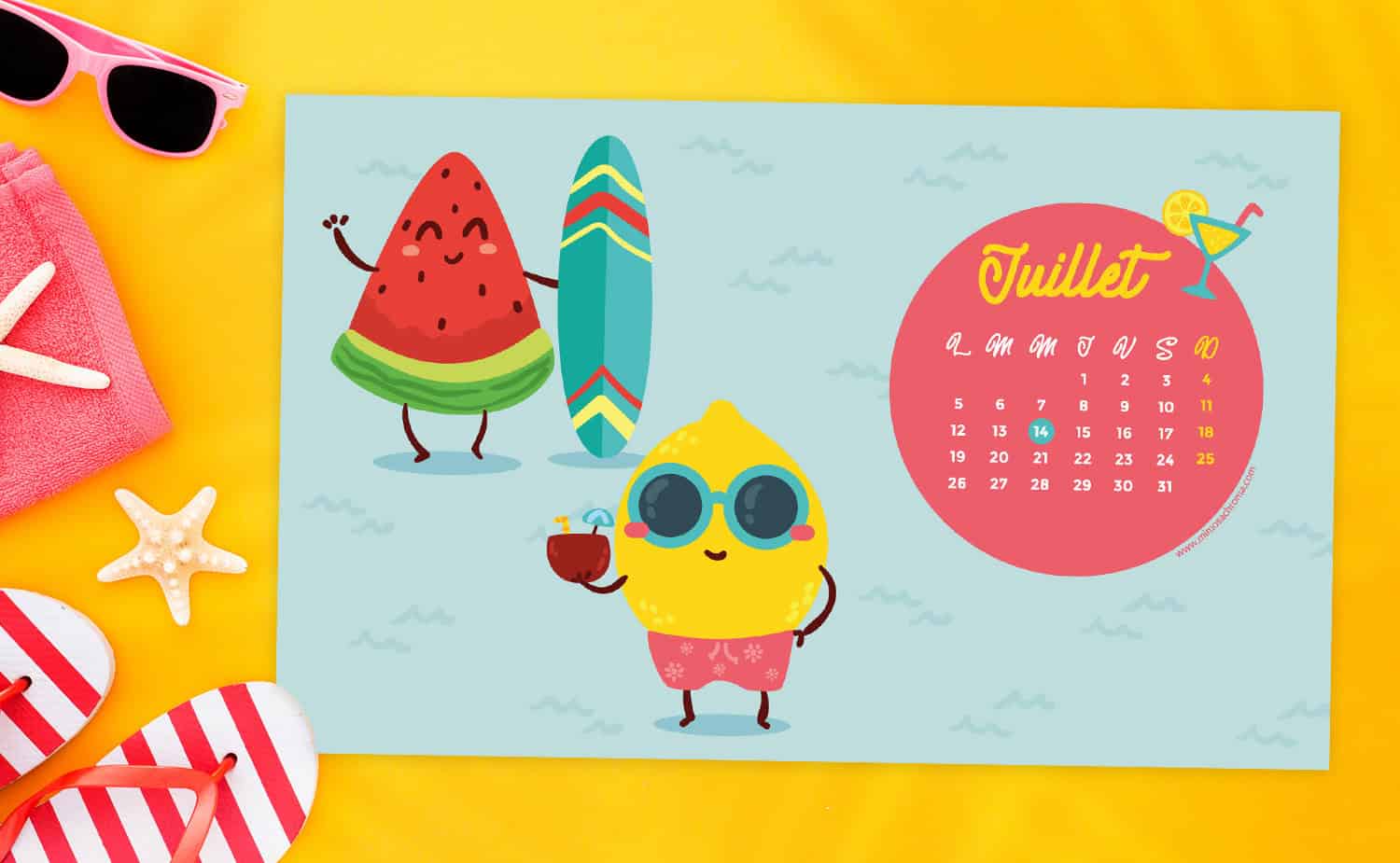 Calendrier de Juillet 2021 (Freebies & Printable) 4 Calendrier de Juillet 2021 à télécharger
