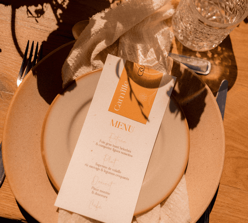 Faire-part de mariage | Collection Solaire 2 Menu mariage - Solaire