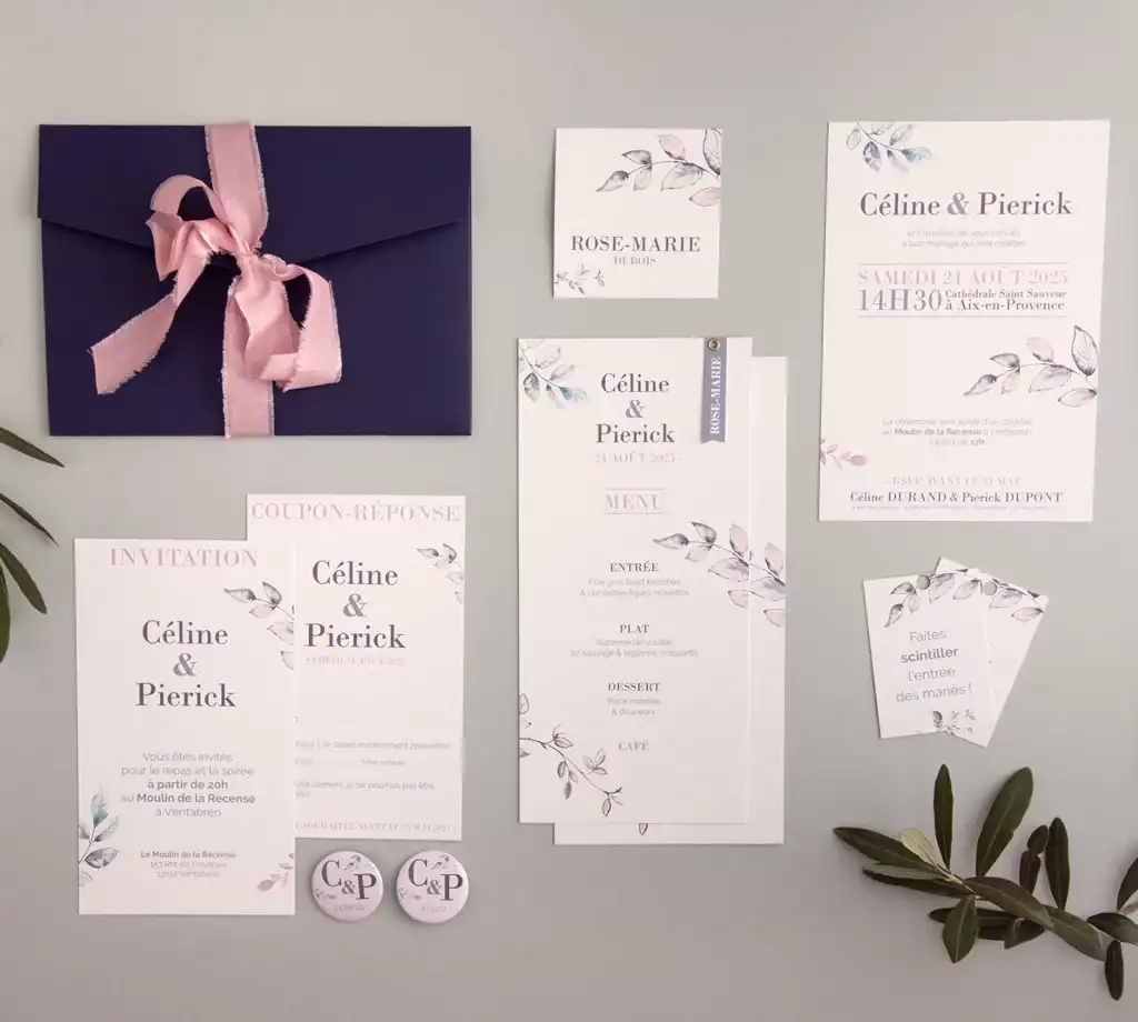 Faire-part de mariage | Collection Feuillage 2 mariage feuillage05