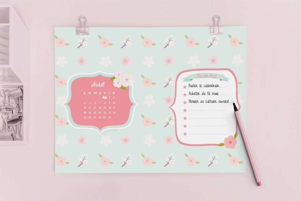 Calendrier d'Avril - Vive le Printemps ! (Printable) 5 wallavr16 A4 02