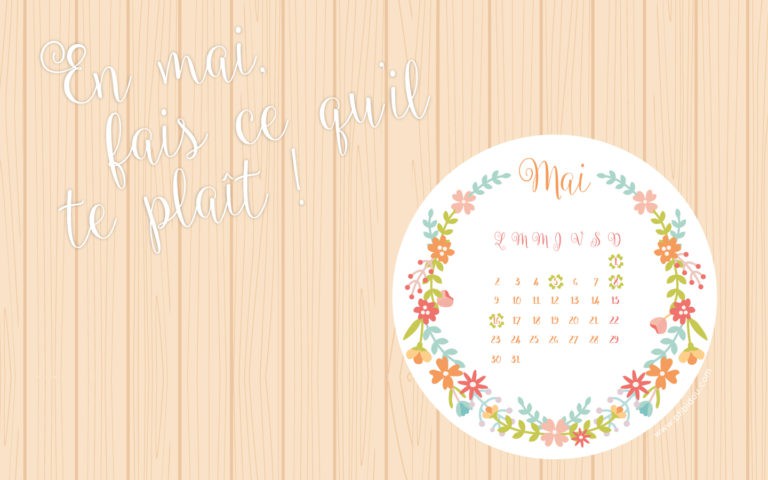 Calendrier de mai (printable)