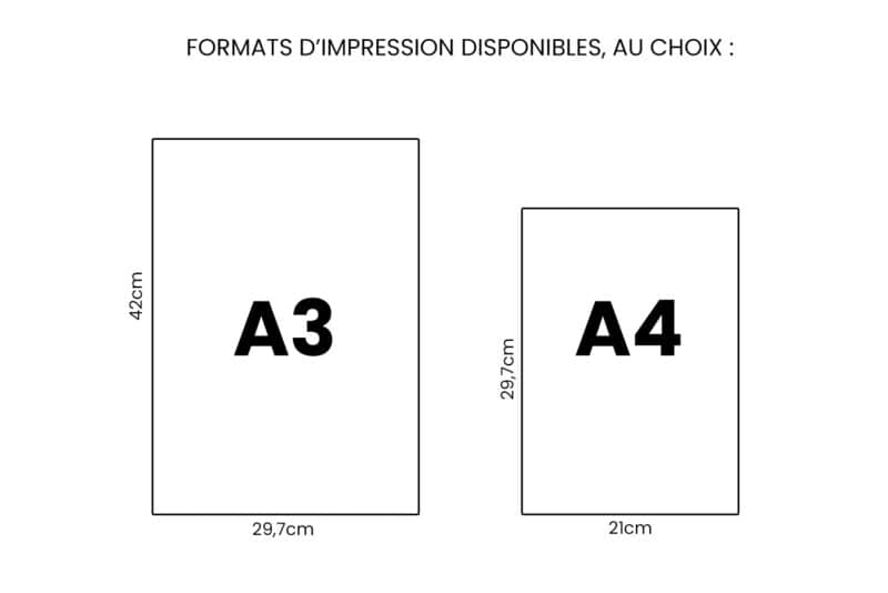 Formats impression affiches disponibles