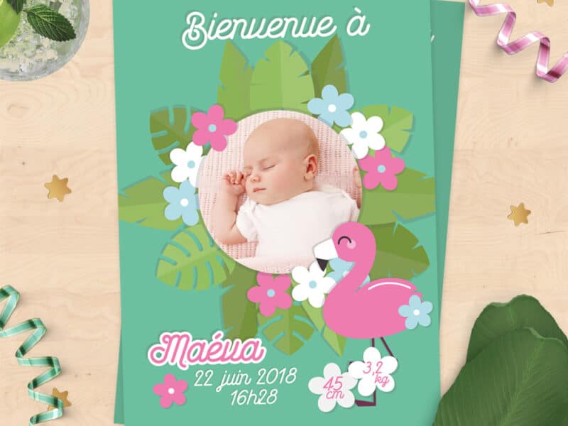 Faire-part de naissance - Collection tropicale