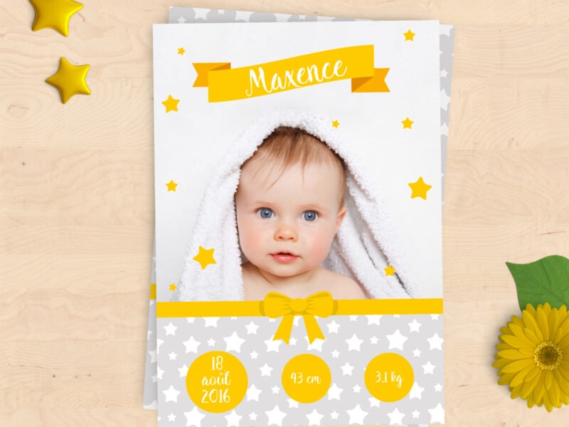 Faire-part de naissance - Collection étoiles