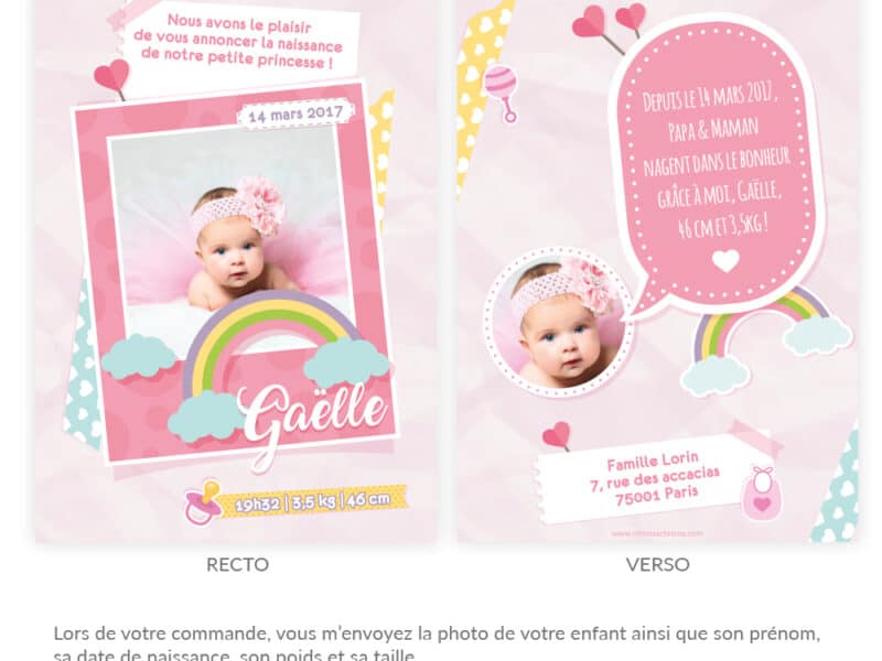 Faire-part de naissance personnalisable