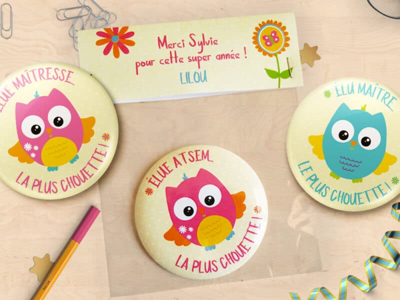 Magnet cadeau de fin d'année pour Maîtresse, Maître, ATSEM ou Nounou personnalisé