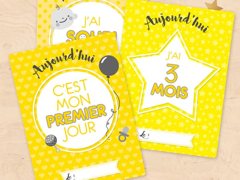 Cartes étapes de la vie de bébé - cadeau de naissance