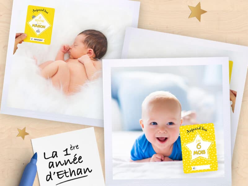Cartes étapes de la vie de bébé, milestones