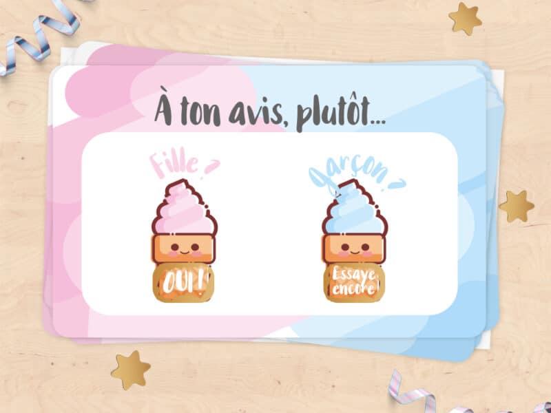 Mini carte à gratter annonce sexe du bébé - glaces à l'italienne