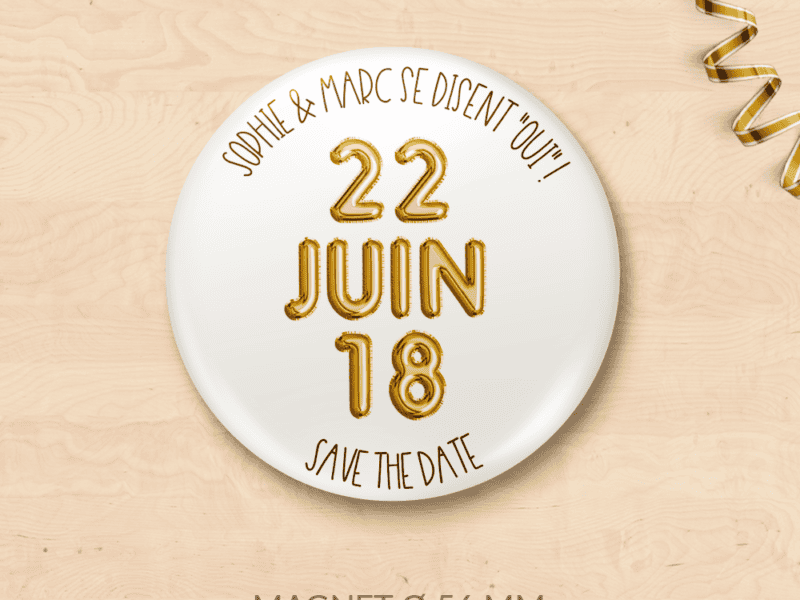 Faire-part de mariage, magnet save the date