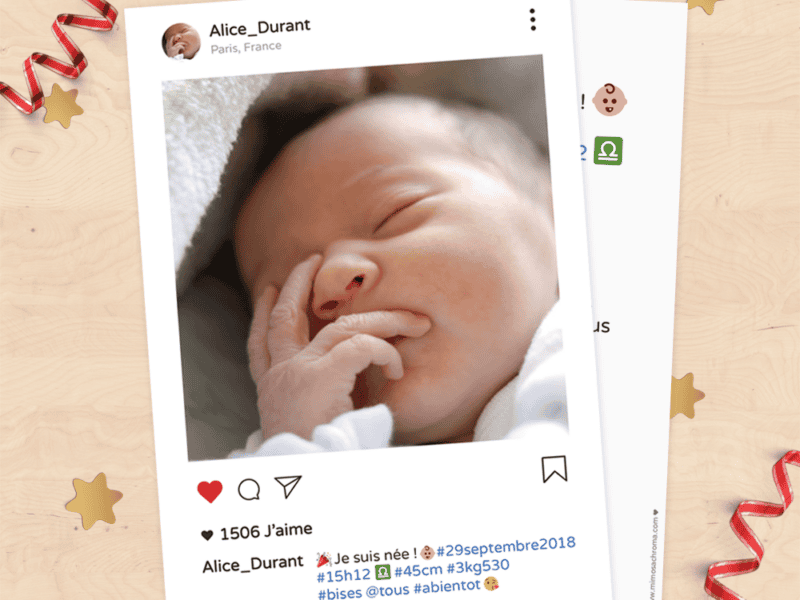 Faire-part de naissance - Collection Instagram