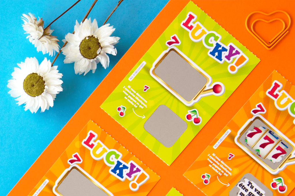 Carte à gratter annonce grossesse - Style ticket de jeu à gratter