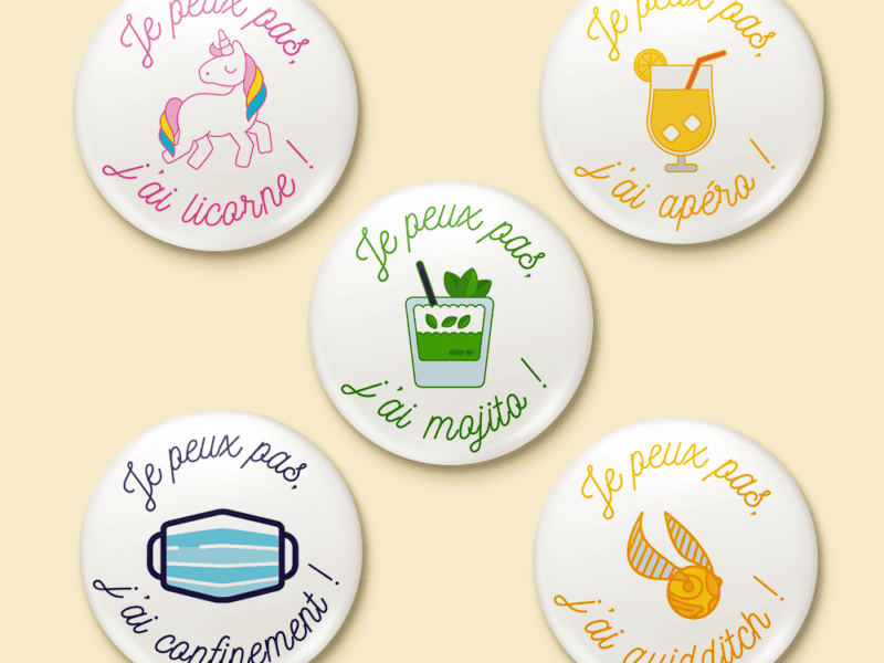 Cadeau de noel badge "je peux pas, j'ai..."