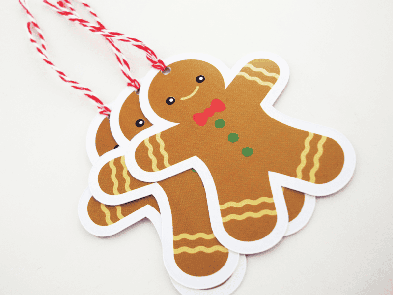 Lot de 9 tags pour cadeaux de noël - Formes de bonhomme, ours et renne – Image 3