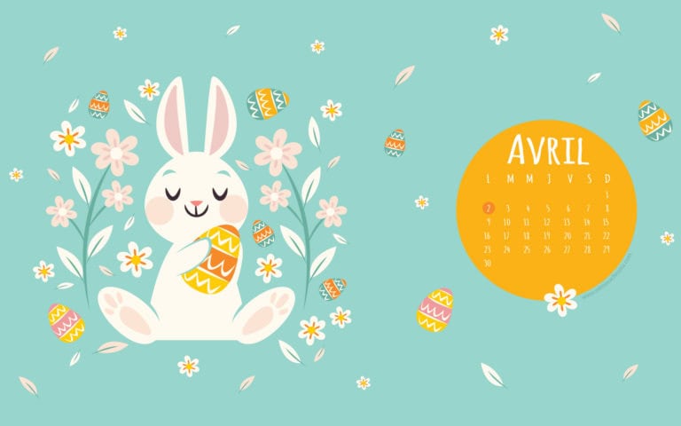 Calendrier d'avril à télécharger