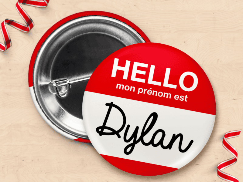 Badge naissance annonce prénom de bébé