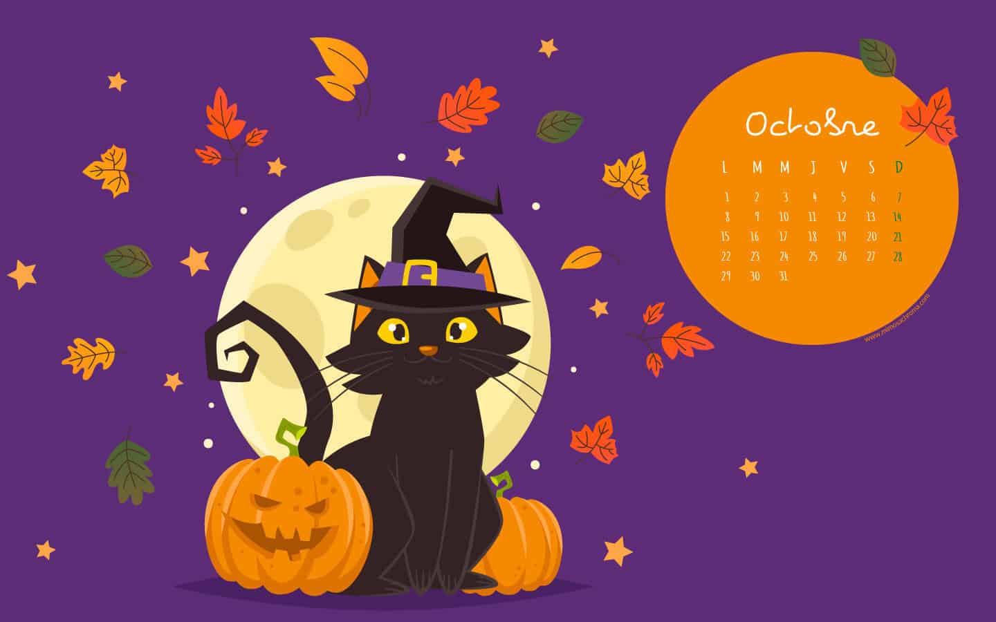 Calendrier d'octobre 2018 à télécharger