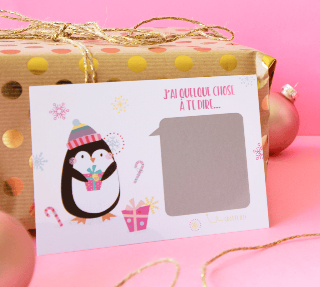 Carte annonce à gratter à personnaliser – spécial noël
