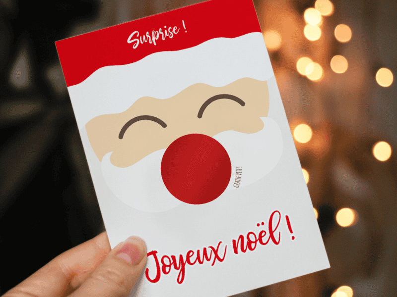 Carte à gratter à personnaliser pour annonce cadeau, annonce grossesse, mariage, demande de témoin, parrain/marraine ! Père noël