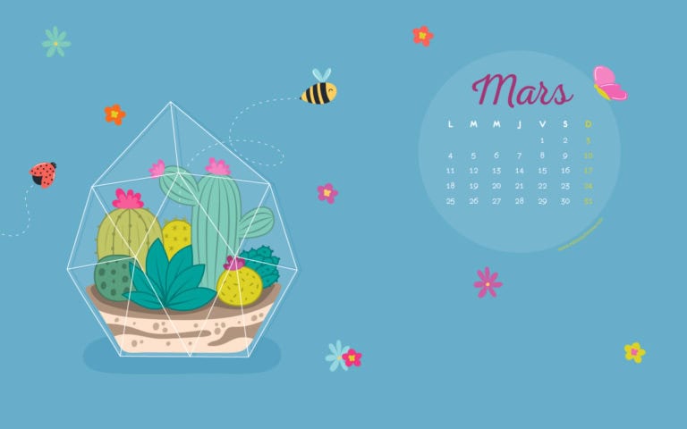 Calendrier de Mars 2019 (Freebies & Printable) 1 Calendrier de mars 2019 à télécharger