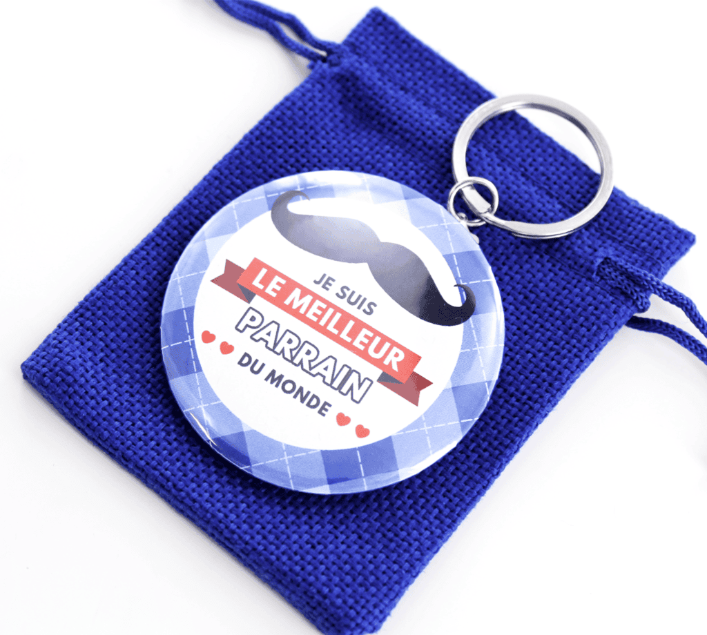 Porte-clé cadeau pour parrain ou marraine - Je suis le meilleur parrain/la meilleure marraine du monde !