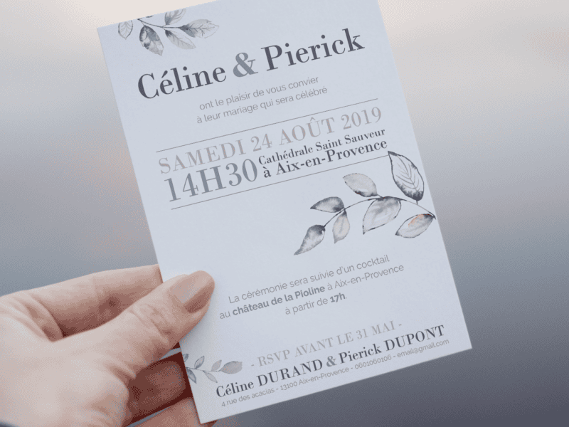 Faire-part de mariage – Feuillage Faire-part de mariage - Feuillage