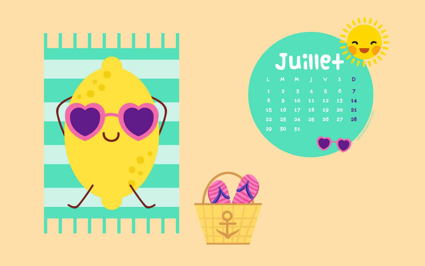 Calendrier de juillet 2019 à télécharger