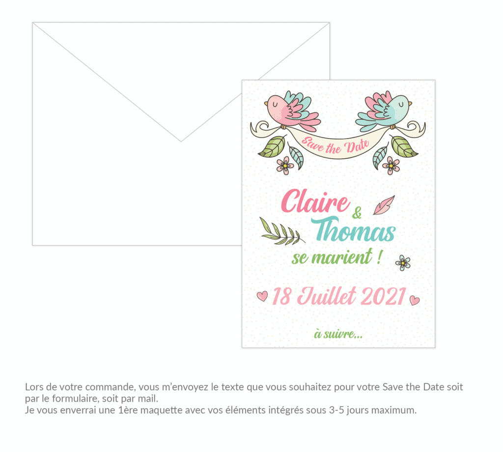 Faire-part de mariage magnet - Save the Date personnalisé