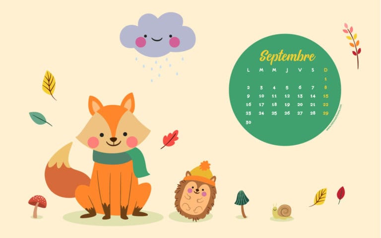 Calendrier de Septembre 2019 à télécharger