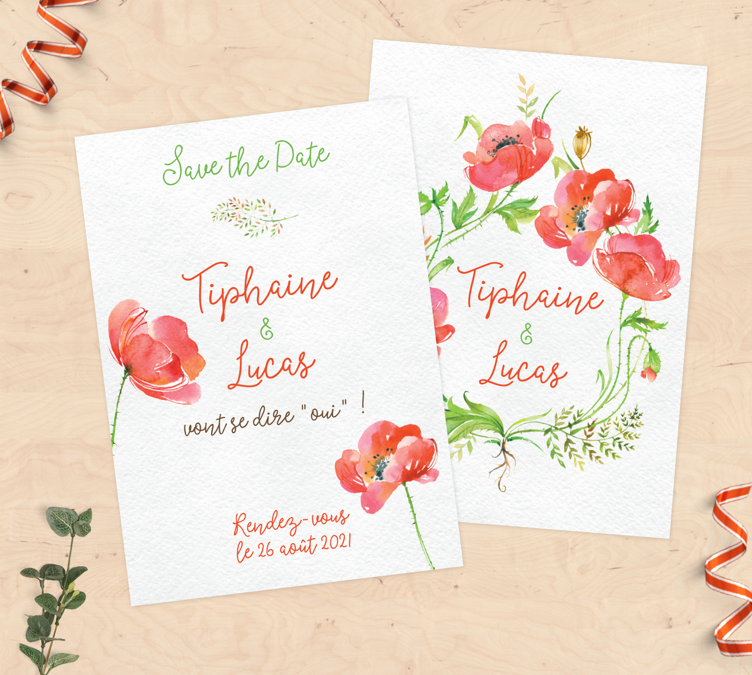 Save The Date Collection Coquelicot Mimosa Chroma Save The Date Collection Coquelicot Mimosa Chroma