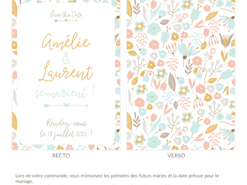 Save the date – Faire-part de mariage – Pastel Save the date - Faire-part de mariage - Pastel
