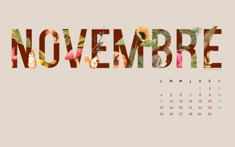 Calendrier Novembre 2019 à télécharger