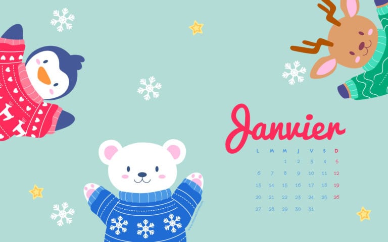 Calendrier Janvier 2020 à télécharger