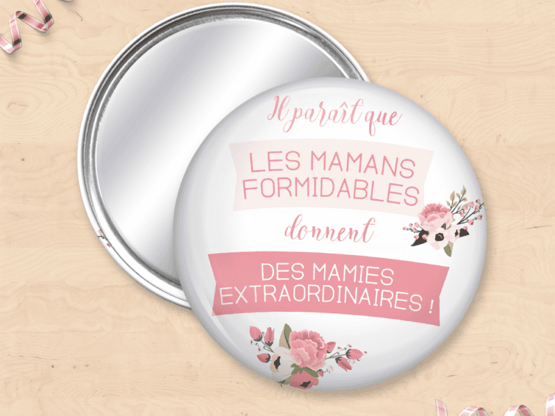 Miroir de poche annonce grossesse grand-mère - Les mamans formidables donnent des mamies extraordinaires !