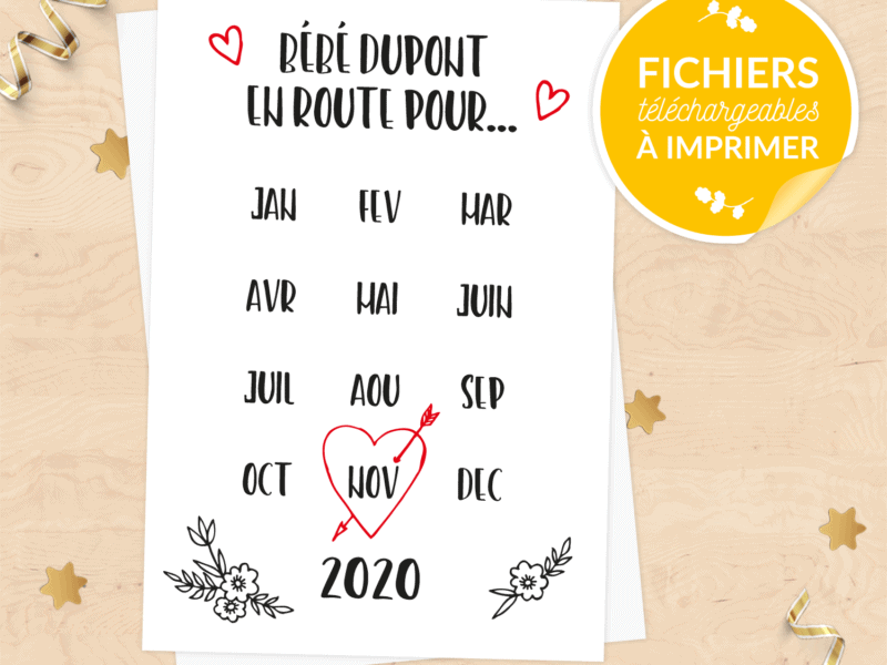 Carte annonce de grossesse personnalisée - Save the Date