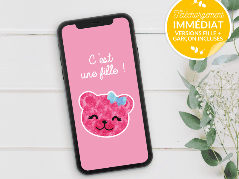 Carte annonce de grossesse sexe de bébé – Nounours – Fichiers à télécharger Carte annonce de grossesse sexe de bébé - Nounours - Fichiers à télécharger