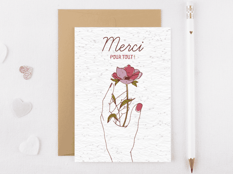 Carte à planter Merci pour tout - cadeau nounou, Maîtresse, ATSEM, AVS