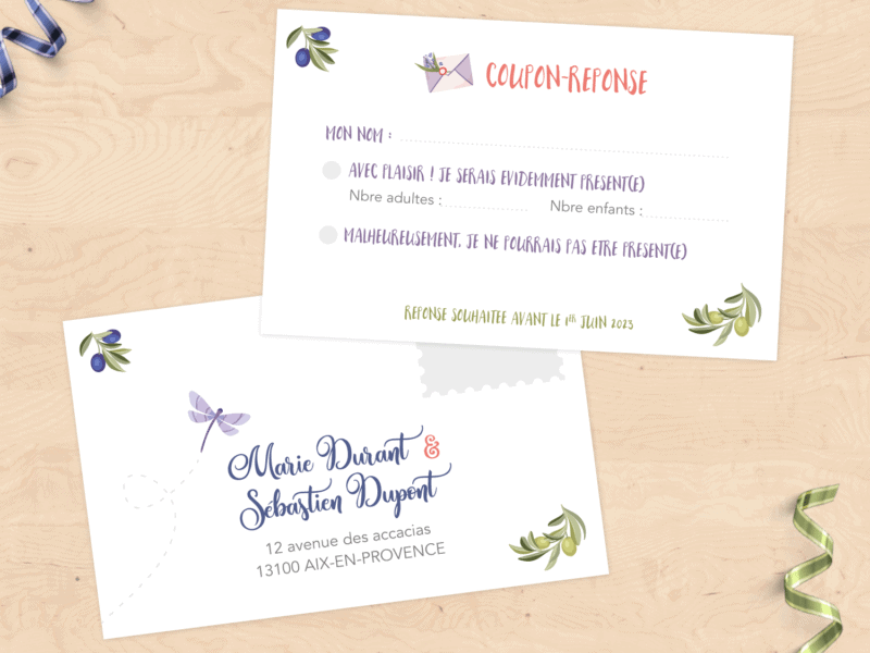 Carton invitation & RSVP - Provence