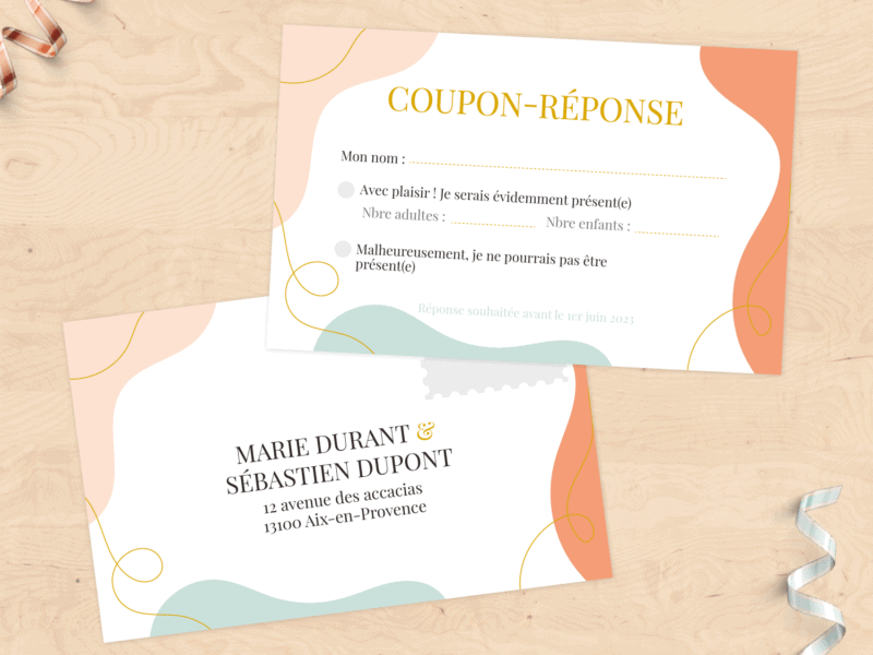 Carton invitation & RSVP - Abstrait