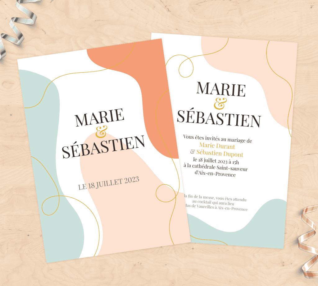 Faire-part de mariage - Collection Abstrait automnal